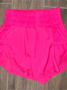 Amazon Neon Pink High-Waist Athletic Shorts